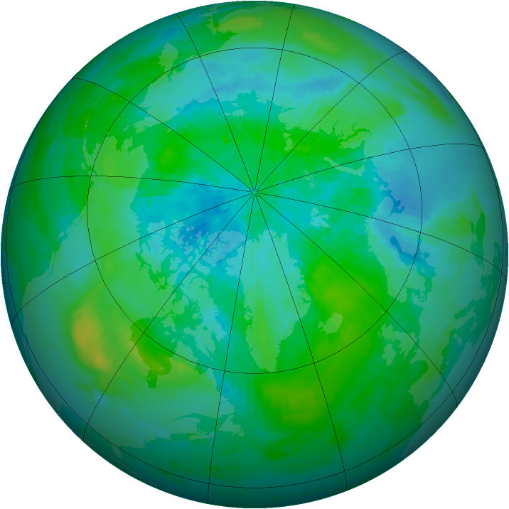 Arctic ozone map for 09 September 1992